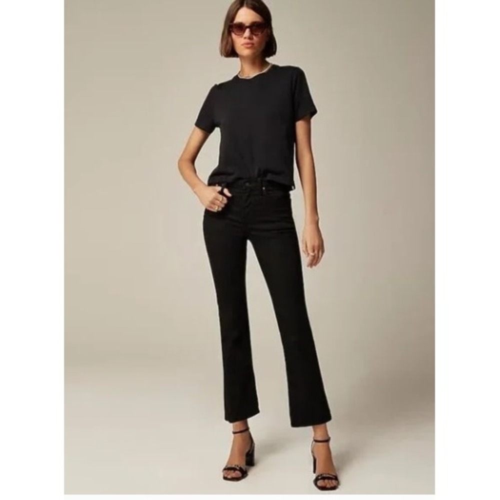 J. Crew Factory Black Ankle-Length Flare Jeans